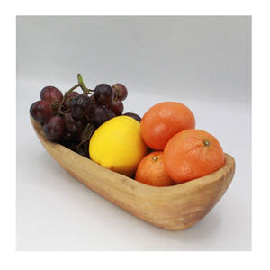 Diseño único vendedor superior Mango madera servir cereza cuenco decorativo madera tallada cuenco oblongo frutero para la decoración de la cocina del hogar - Product Image 5