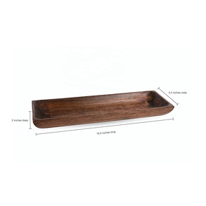 Bol à pâte rectangulaire de vente chaude en bois de mangue pur artisanat naturel jetable pour la maison hôtel restaurant utilisation alimentaire commerciale - Product Image 5