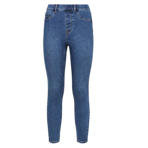 KATBROS INDUSTRY Vintage Style Women Denim Pencil Pants Durable Mid Waist Drawstring Comfortable for Fashionable Look Casual - Product Image 6