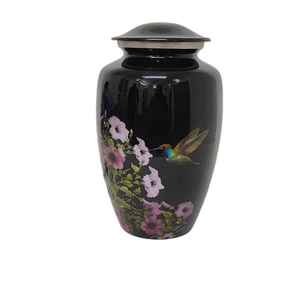 Urna Funeraria con Diseño Artístico de Colibrí y Flores para Cenizas de Adultos - Product Image 3