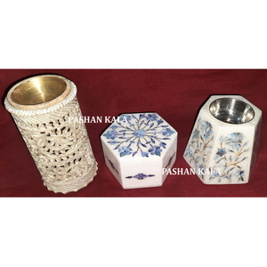 Quemador Bakhoor Natural hecho a mano con incrustaciones de mármol, caja de nácar y quemador para decoración del hogar y decoración de Hotel - Product Image 1