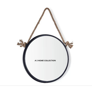 Miroir mural en aluminium plaqué argent de forme ronde en métal Texture gaufrée Design contemporain élégant Maison - Product Image 6