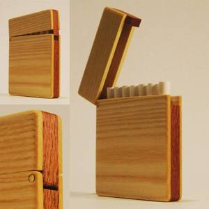 Étui à cigarettes en bois de luxe personnalisé, boîte en bois noir classique, noyer, mince, de poche, de haute qualité, conteneur de rangement pour cadeau, fait à la main - Product Image 5