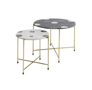 Mesa auxiliar de metal de mármol de primera calidad hecha a mano mesa de centro redonda única para sala de estar comedor con tamaño personalizado - Product Image 1