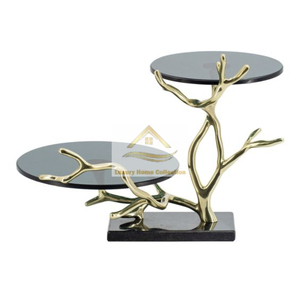 Luxury Stylish <b>Twig</b> Leg Attractive Design Metal Brass Stainless Steel Latest Design High Quality Polished Metal Cake Stand - Product Image 3