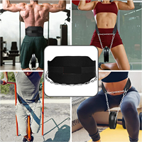Ceinture de musculation unisexe en néoprène et cuir avec chaîne pour entraînement de musculation et tractions, élastique, respirante et antidérapante