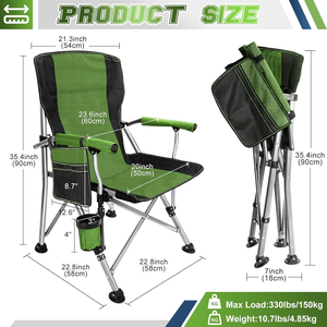 كراسي قابلة للطي خفيفة الوزن للاستخدام الخارجي، مناسبة للشاطئ والنزهات والتخييم وصيد الأسماك - Product Image 2