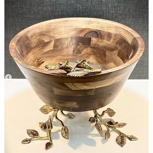 Tazón de diseño de flores Milli de rama de latón único, cuencos de madera hechos a mano para servir con perfecto para dulces de nueces y decoración del hogar - Product Image 4