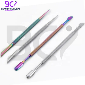 Poussoir double tête pour enlever les cuticules des ongles Poussoir pour peaux mortes Acier inoxydable Pédicure Manucure Art Cleaner Tools - Product Image 4