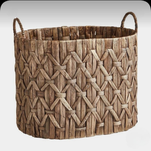 Handmade Water Hyacinth <b>Basket</b> Natural Eco Friendly <b>Woven</b> Bin Lightweight Storage Decorative Wholesale Supplier - Product Image 5