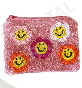 Monedero con cuentas de semillas Good Vibes para mujer, hermoso monedero con cuentas de moda personalizado - Product Image 4