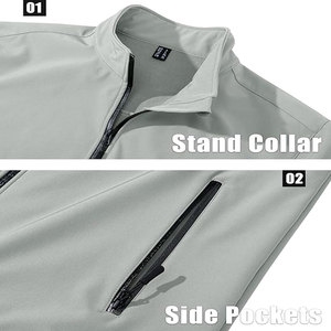 เสื้อแจ็คเก็ตกันลมมีซิปมีกระเป๋าหลายช่องสำหรับผู้ชายเสื้อแจ็คเก็ตโอเวอร์ไซส์ออกแบบได้ตามต้องการ - Product Image 5