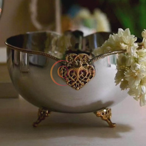 Gold Plating Steel High Quality Modern Design Large Serving Bowl for Home Hotel Restaurant and Party <b>Dinnerware</b> Serving Bowl - Product Image 6