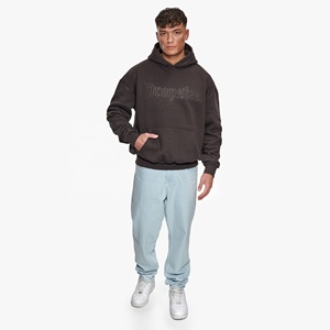 Vente en gros 100% coton French Terry coupe régulière pull à capuche d'hiver à manches longues avec strass pour hommes avec logo personnalisé - Product Image 1