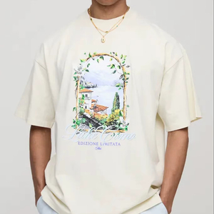 2025 hommes qualité supérieure surdimensionné été Streetwear T-Shirt 100% coton 240GSM 300GSM personnalisé couture écran impression numérique - Product Image 1