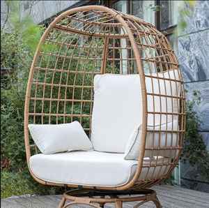 Fashion Design Modern Home Outdoor Furniture Luxury Nordic Balcony Garden Patio Garden <b>Rattan</b> <b>Egg</b> Patio <b>Chair</b> with 4 Legs Stand - Product Image 5