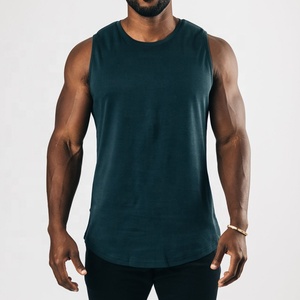 New Fashion <b>Men</b> Fitness Tank Tops Scoop Bottom Custom Sleeveless <b>Singlets</b> Embroidery - Product Image 1