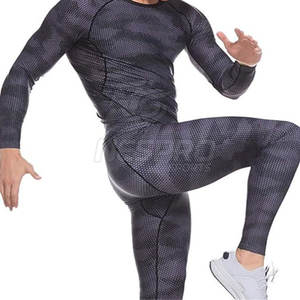 Tenue de compression de couleur unie pour hommes grande taille décontractée hiver sur mesure haute qualité spandex/polyester vente en gros - Product Image 5