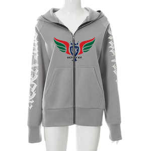 2025 mode femmes hiver tricoté personnalisé imprimé polaire visage complet fermeture éclair à capuche tenue décontracté 100% coton - Product Image 1