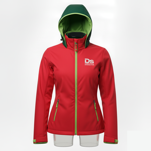 Veste coupe-vent à capuche pour femme en gros, veste d'hiver, polaire, coupe-vent, respirante, nylon/polyester, logo frontal, fermeture éclair, vente chaude - Product Image 4