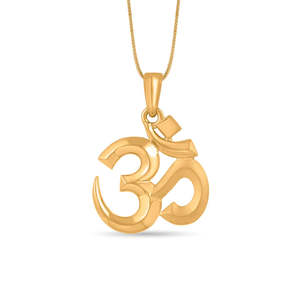 สร้อยคอจี้ทองคำรูปสัญลักษณ์โอมคลาสสิก - Product Image 3