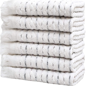 Pleasant Home Blue Color Large 100% Pure Cotton Kitchen Linen <b>Hand</b> <b>Towels</b> Weft Insert Windowpane Design 369GSM Highly Absorbent - Product Image 1