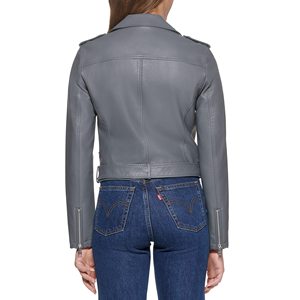 Chaquetas de cuero personalizadas de alta calidad para mujer, ropa de calle de cuero puro genuino con estampado OEM bordado relleno de algodón - Product Image 5