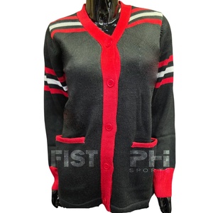 Custom Style Women Acrylic DELTA Casual Patchwork Lace stripe design <b>Cardigan</b> <b>Sweater</b> Embroidered sigma Sorority Winter <b>cardigan</b> - Product Image 1