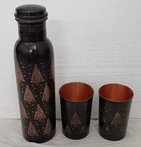 Botella de agua de cobre con vaso Envío rápido, excelente servicio al cliente y a prueba de fugas, duradera y elegante - Product Image 2