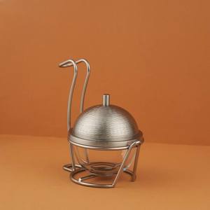 Disposable Aluminum Golden Finished Date <b>Bowl</b> with Stand Middle East Style Hammer Work Home Serveware - Product Image 3