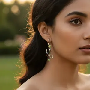 Pendentif en argent 925 fait main pour femmes, avec péridot, grenat, or rose, diamant taille émeraude, style religieux, pendentif de charme - Product Image 2