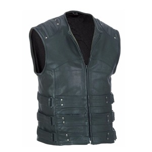 Gilet de moto en cuir personnalisé pour homme, cuir de vache véritable de qualité A, veste de moto en cuir, gilet de motard en cuir avec OEM - Product Image 4