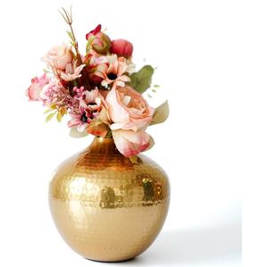 Florero martillado de Metal chapado en oro de moda, maceta con forma de brote para el hogar, sala de estar, decoración de mesa, florero hecho a mano - Product Image 2