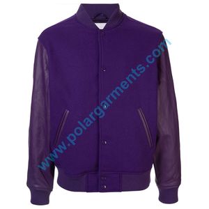 Veste universitaire unie personnalisable OEM en gros, très vendue Veste de baseball unisexe en laine de qualité supérieure pour les équipes, les écoles et les marques - Product Image 6