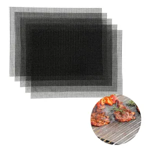 Heavy Duty Food Grade Grilling Cooking Mesh Liners Reusable PTFE BBQ Grill Mat Non Stick Barbecue Grill Mesh for Outdoor