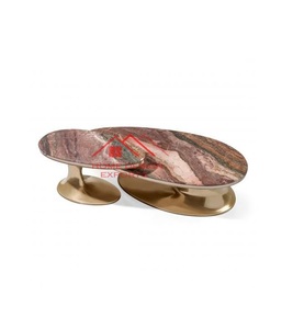 Table basse en marbre gris faite à la main, vente chaude, prix de gros - Product Image 3