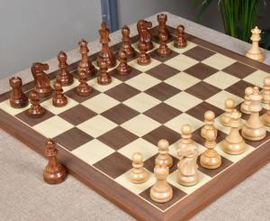 Elegant Championship 1972 Reykjavik Style Chess Pieces in Sheesham and Boxwood 3.7 King At Best Price - Product Image 1