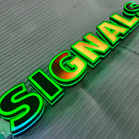 Enseigne de magasin en lettres 3D lumineuses à LED RGB personnalisées pour extérieur, en acier inoxydable, éclairées par l'avant