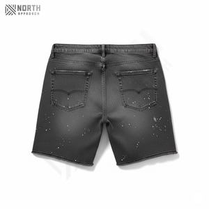 Shorts en jean délavé pour shorts en jean OEM, shorts en jean délavé décontractés pour hommes, style streetwear, taille à cordon de serrage, pour personnalisation - Product Image 2