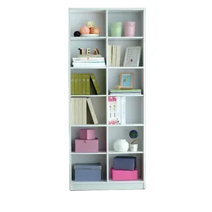 Sturdy 12-unit Wooden Freestanding Decorative Storage Shelving <b>Bookcase</b> - Product Image 1