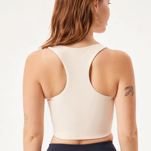 Soutien-gorge de sport respirant, sans couture, léger, en spandex/nylon, à motif écossais, simple devant, à maintien élevé, antibactérien, séchage rapide - Product Image 2