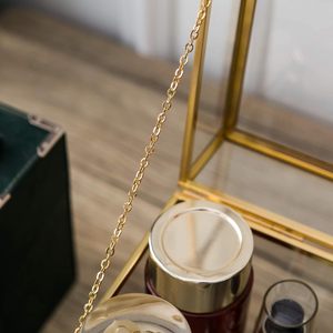 Grande boîte en verre Boîte à cartes de mariage avec serrure pour bijoux cosmétiques Sculpture Terrarium Boîte à cartes en verre de mariage en or - Product Image 2