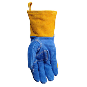 Gants de travail de soudage de sécurité des mains en cuir fendu de vache renforcé résistant à la chaleur - Product Image 4
