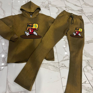 Service OEM personnalisé survêtement vintage homme, surdimensionné, délavé, streetwear pour homme, sweat à capuche personnalisé et survêtements évasés, délavés à la pierre - Product Image 2