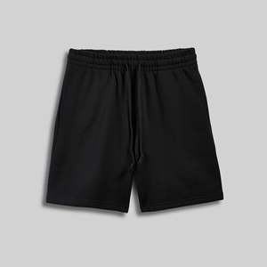 Pantalones Cortos Unisex Negros de Algodón con Cordón, Diseño Simple y Ecológico, Felpa Gruesa, Transpirables, para Verano, Corte Regular - Product Image 1