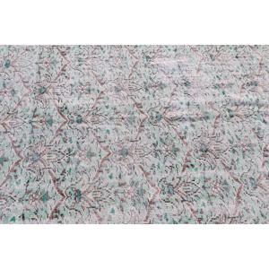 พรมวินเทจขนาด 5.6x9.1 ฟุต ลายดอกไม้สีเขียว พรมขนสัตว์ตุรกี - Product Image 5