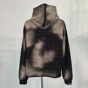 Sweat-shirts en molleton de coton tie-dye sur mesure de haute qualité pour hommes, service OEM, impression personnalisée, col à capuche écologique, décontracté, hiver - Product Image 3
