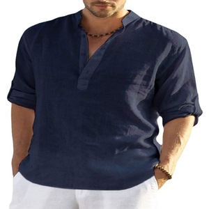 2023 <span class=keywords><strong>t</strong></span>-<span class=keywords><strong>Shirt</strong></span> da <span class=keywords><strong>uomo</strong></span> <span class=keywords><strong>in</strong></span> <span class=keywords><strong>lino</strong></span> a maniche lunghe camicia larga <span class=keywords><strong>in</strong></span> tinta unita a maniche lunghe <span class=keywords><strong>in</strong></span> cotone e camicia di <span class=keywords><strong>lino</strong></span> di grandi dimensioni Ready St - Product Image 5