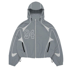 Ensemble de survêtement coupe ample zippé pour homme, style streetwear, grande taille, coupe-vent - Product Image 6