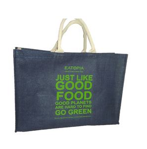 Vente en gros de sacs à provisions en jute biologique écologique personnalisés grande capacité dégradable réutilisable avec caractéristiques promotionnelles - Product Image 2